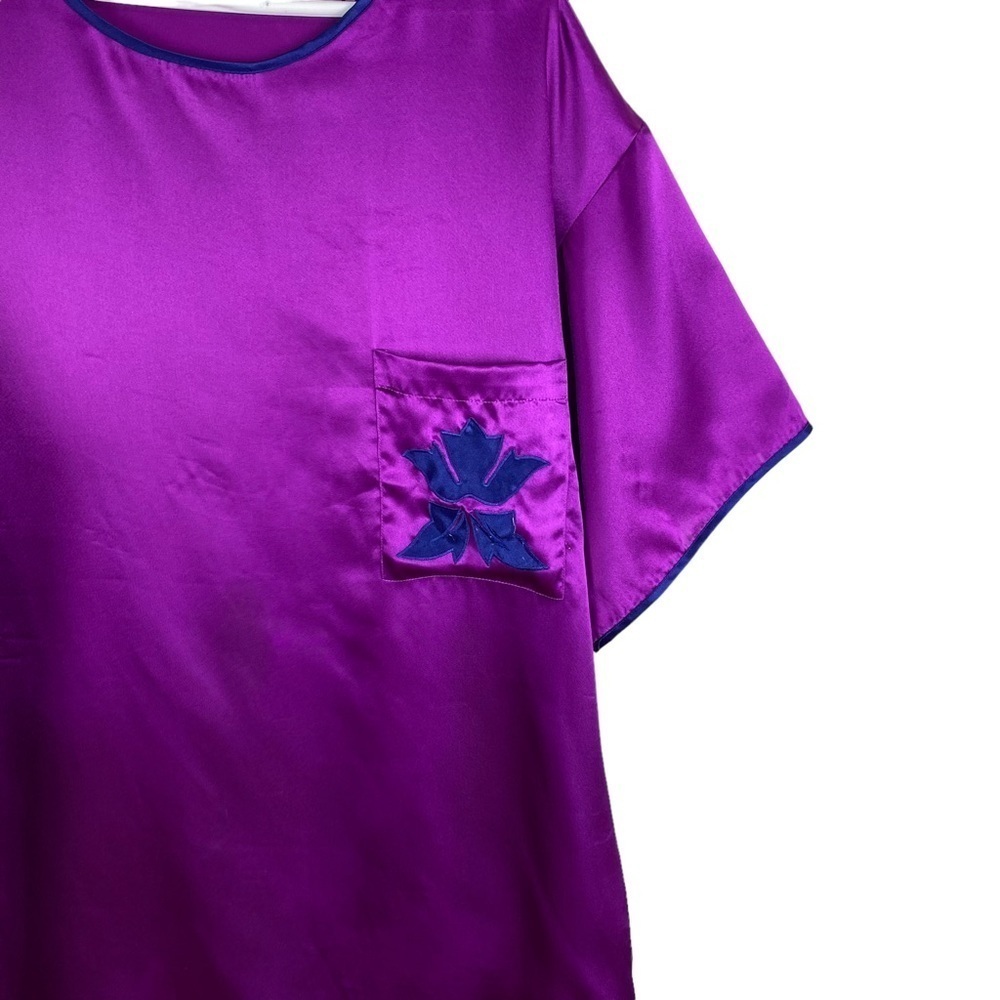 Vintage Victoria’s Secret Gold Label Nightgown Women’s Size L Purple Satin - Picture 5 of 8